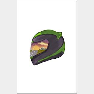 An epic landscape reflected in your visor! Posters and Art